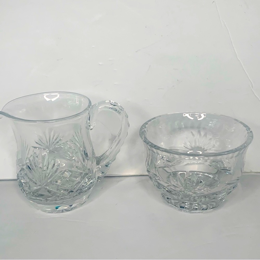 ROGASKA Vintage Crystal Creamer & Open Sugar Bowl Set Richmond Pattern - Picture 15 of 16